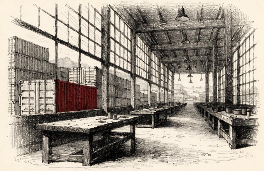 Ilustración a lápiz de San Diego