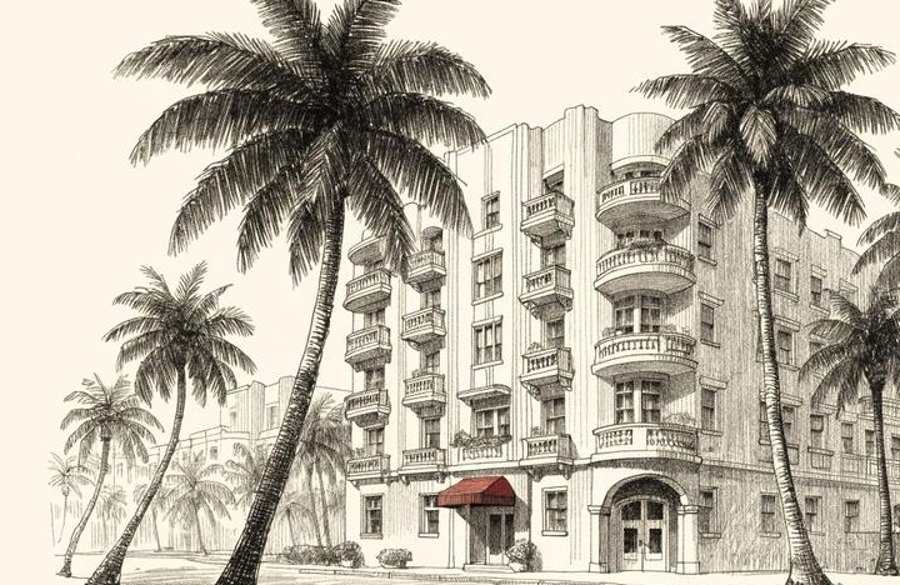 Ilustración a lápiz de Miami