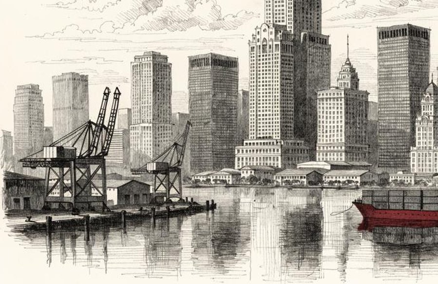 Ilustración a lápiz de Houston